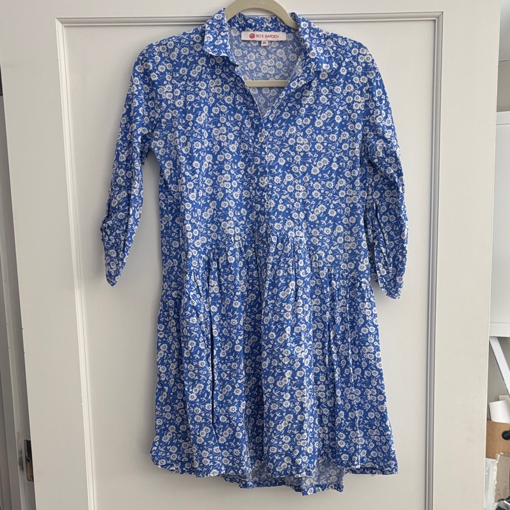 Charming Blue Floral Dress